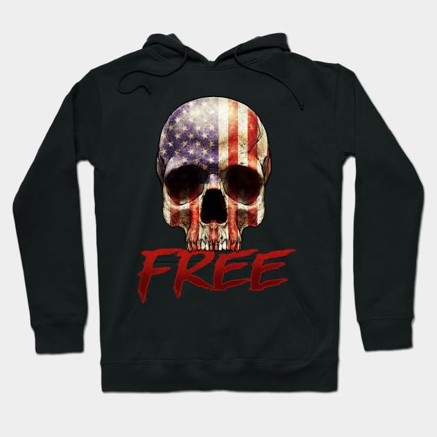 Free Skull American Flag US Tee American Flag Patriot Hoodie by Proficient Tees
